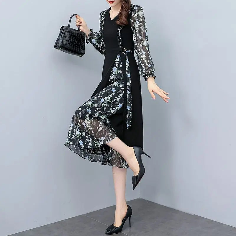 New Arrived Elegant V-Neck Beading Midi Dress