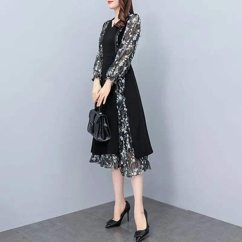 New Arrived Elegant V-Neck Beading Midi Dress