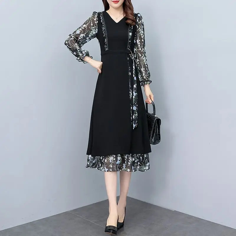 New Arrived Elegant V-Neck Beading Midi Dress