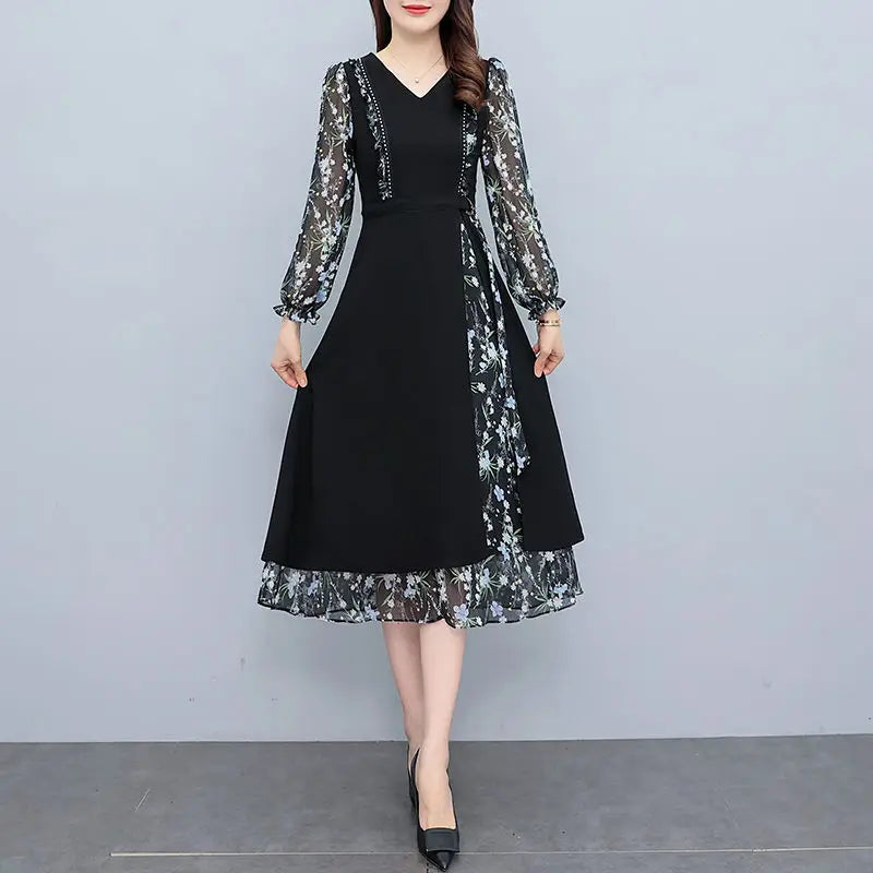 New Arrived Elegant V-Neck Beading Midi Dress