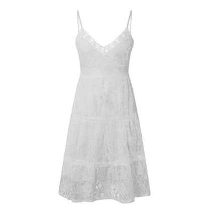 Lace Backless Mini Dress
