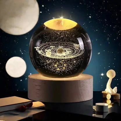 2025 New Bedroom Bedside Table Decoration For Friends Couples Heartfelt Gifts Creative 3D Luminous Crystal Ball LED Night Light