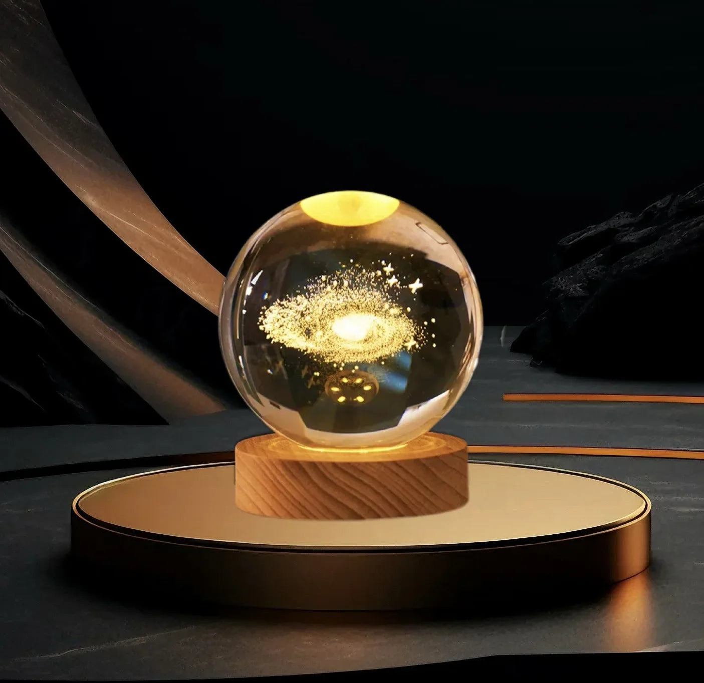 2025 New Bedroom Bedside Table Decoration For Friends Couples Heartfelt Gifts Creative 3D Luminous Crystal Ball LED Night Light
