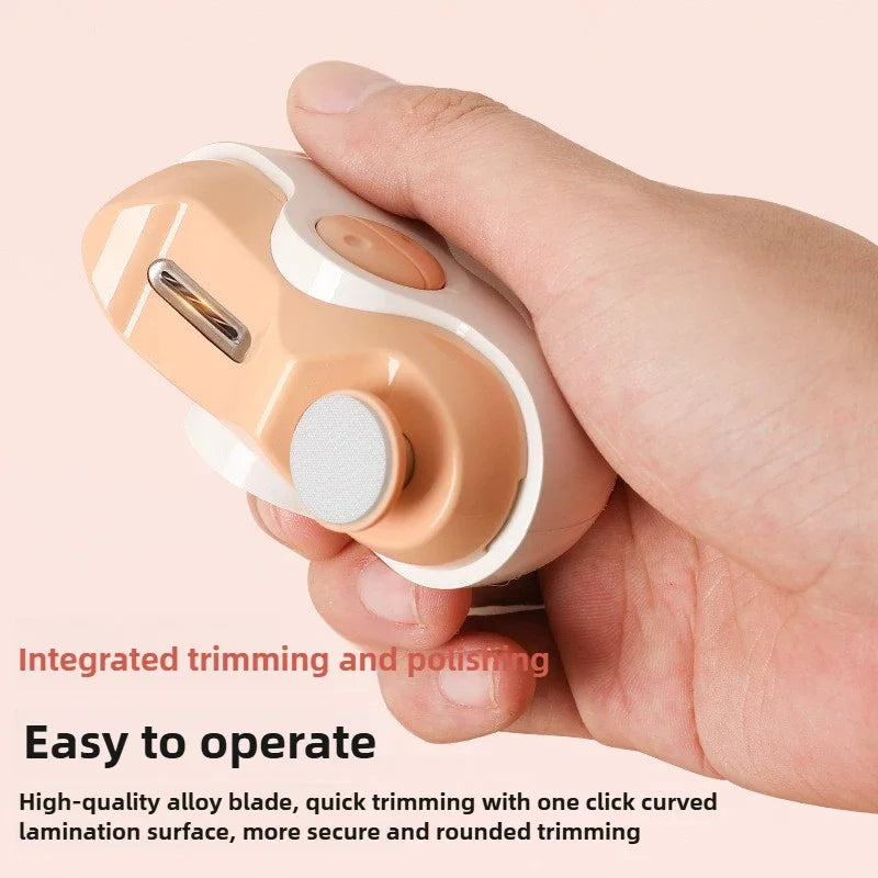 USB Charging 2-in-1 Electric Nail Clippers - Automatic Manicure Machine with Grinding & Polishing Tool Stainless Steel Fingernail Trimmer