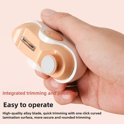 USB Charging 2-in-1 Electric Nail Clippers - Automatic Manicure Machine with Grinding & Polishing Tool Stainless Steel Fingernail Trimmer