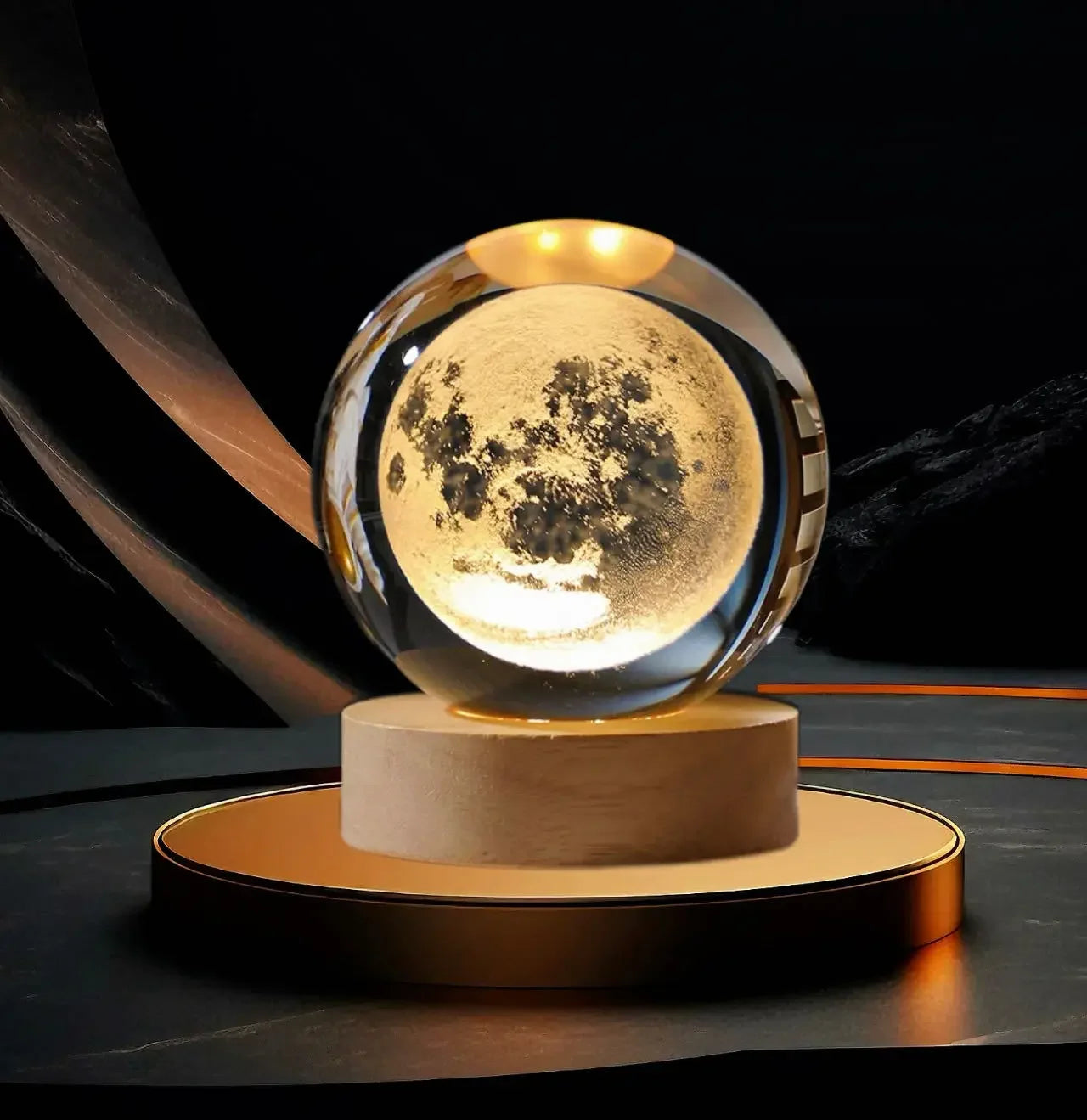2025 New Bedroom Bedside Table Decoration For Friends Couples Heartfelt Gifts Creative 3D Luminous Crystal Ball LED Night Light
