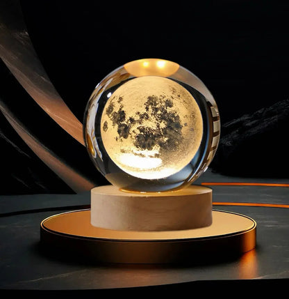2025 New Bedroom Bedside Table Decoration For Friends Couples Heartfelt Gifts Creative 3D Luminous Crystal Ball LED Night Light