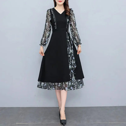 New Arrived Elegant V-Neck Beading Midi Dress